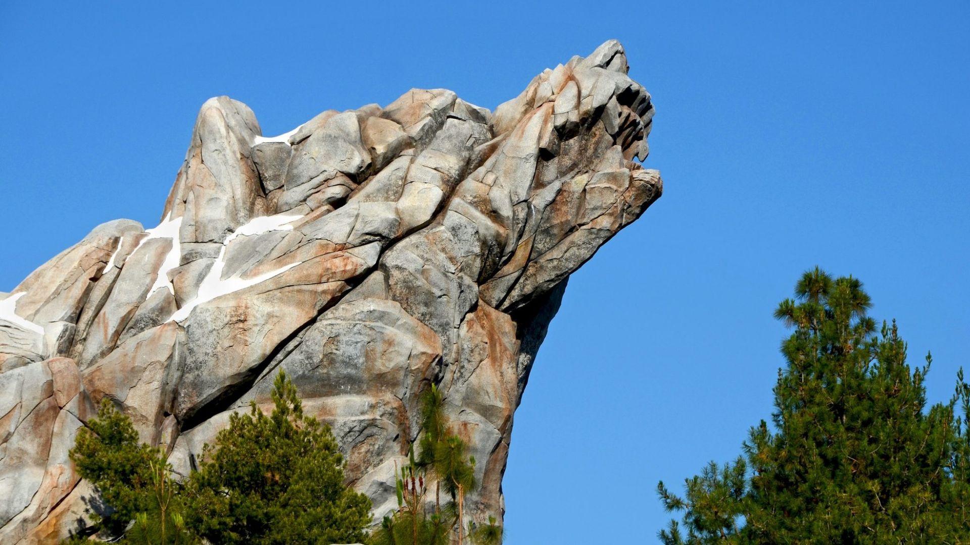 An image of Grizzly Peak where the Grizzly River Run ride is located in Disney California Adventure in Anaheim, Calif.