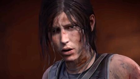 Lara looks dismayed in the CGI trailer for Shadow of the Tomb Raider