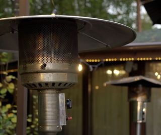 Close up on a patio heater