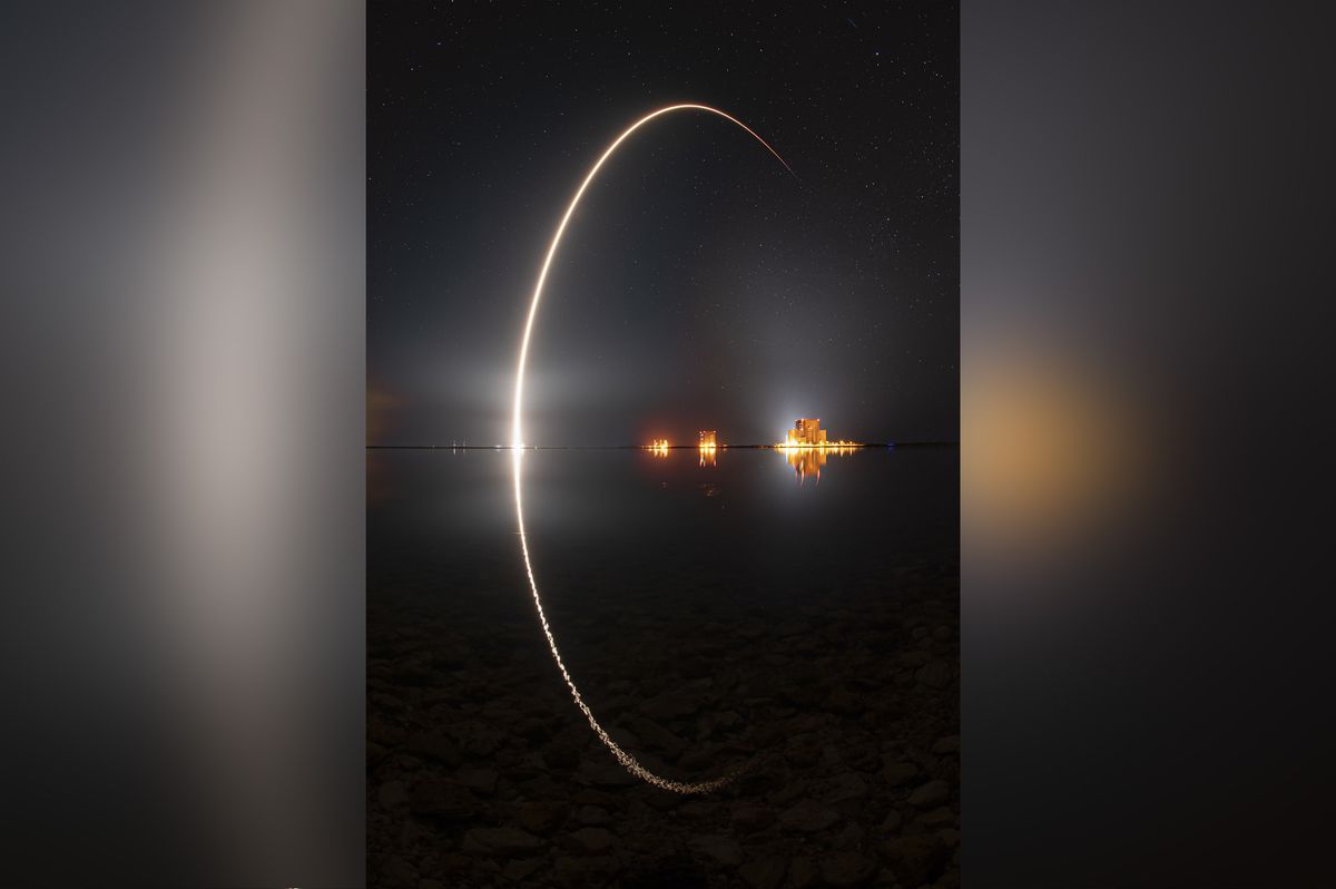 A SpaceX Falcon 9 rocket launches 60 Starlink satellites into orbit in from NASA's Kennedy Space Center on March 14, 2021 in a brilliant pre-dawn liftoff.