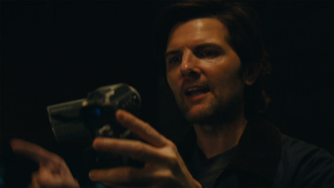 Mark S speaking to a handheld camcorder in Severance season 2 episode 10