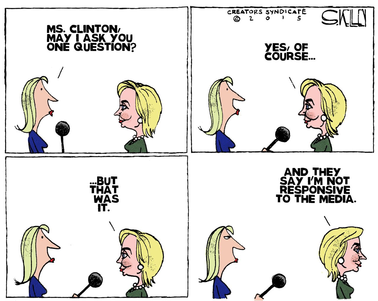 Political cartoon U.S. Hillary Clinton Media