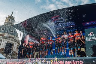 Bahrain Victorious celebrates as best team of the 2023 Giro d'Italia