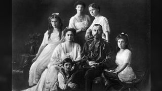 A 1913 portrait of Czar Nicholas II and his family