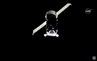 Russia's robotic Progress 80 cargo spacecraft approaches the International Space Station for docking on Feb. 17, 2022.