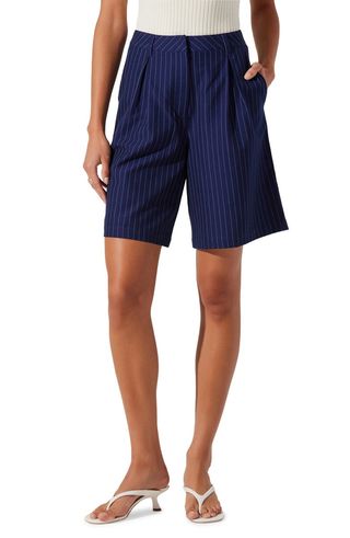 Pinstripe Tailored Bermuda Shorts