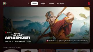 A screenshot of the redesigned Netflix TV app