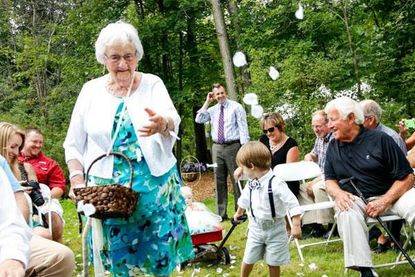 Grandmother, 94, serves as flower girl in granddaughter's wedding