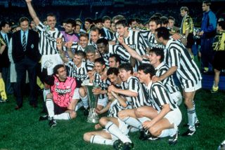 Juventus celebrate with the UEFA Cup, 1993