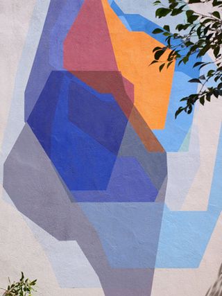 Bold, graphic shapes on a wall
