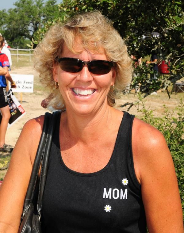 "Mom" York is always cheering her daughters on