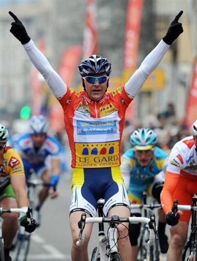 Race leader Borut Bozic (Vacansoleil Pro Cycling Team) wins his second consectutive stage.