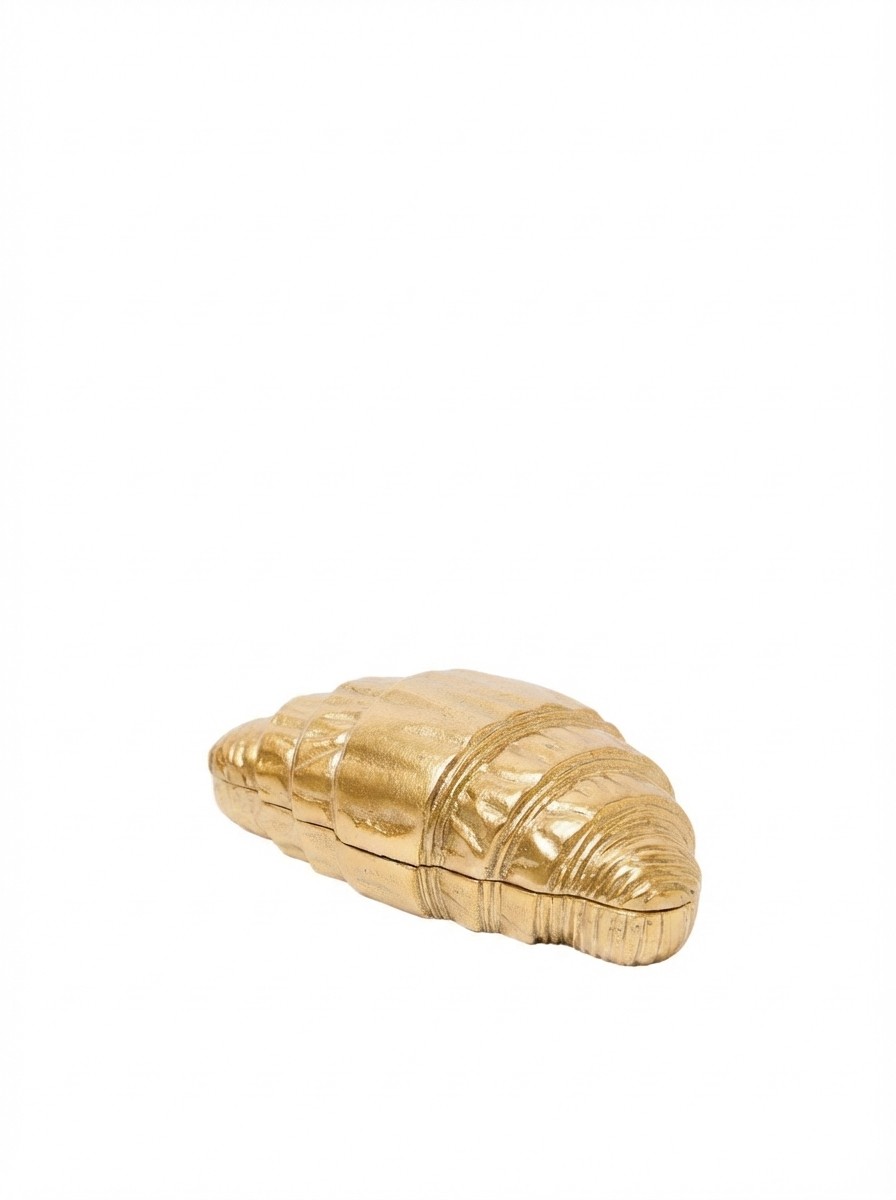 Croissant Gold Metal Trinket Pot