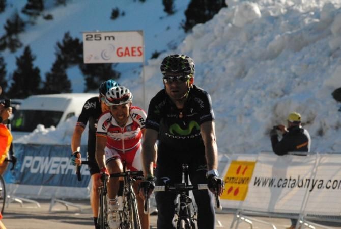Alejandro Valverde (Movistar) finished second on the stage and moved in the overall lead.