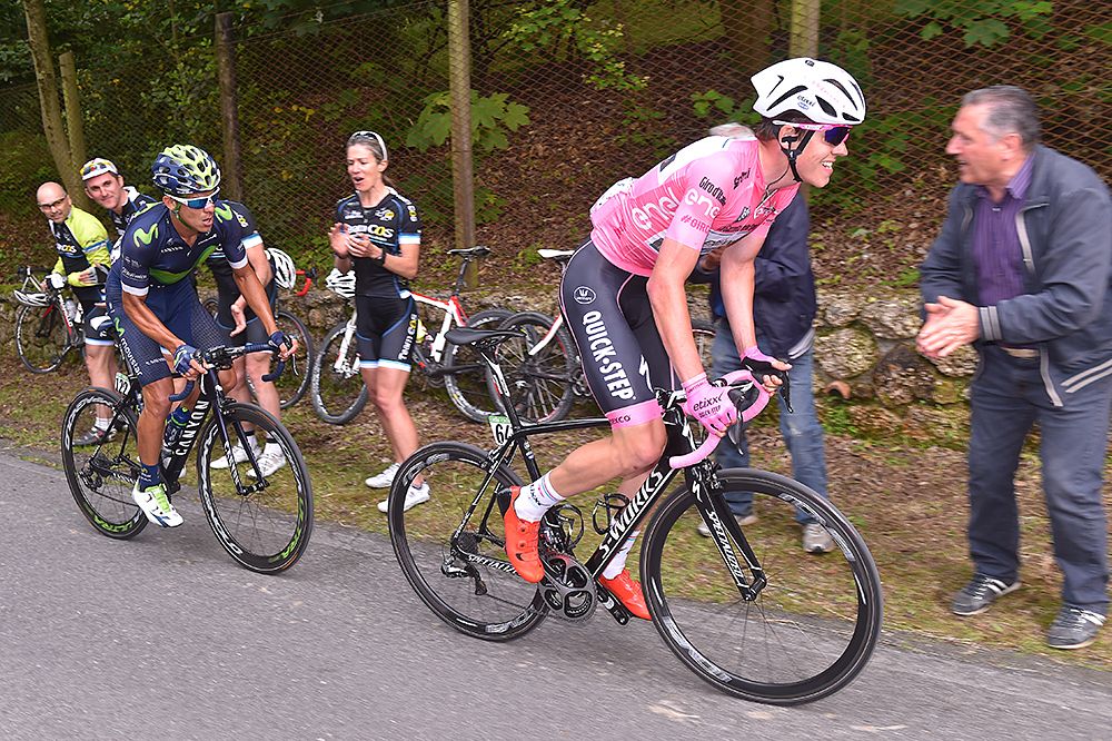 Bob Jungels (Etixx-QuickStep) goes on the attack over the last climb at the Giro d'Italia stage 11
