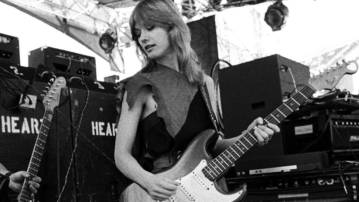 Nancy Wilson of Heart at The Oakland Coliseum in 1977 in Oakland, California.