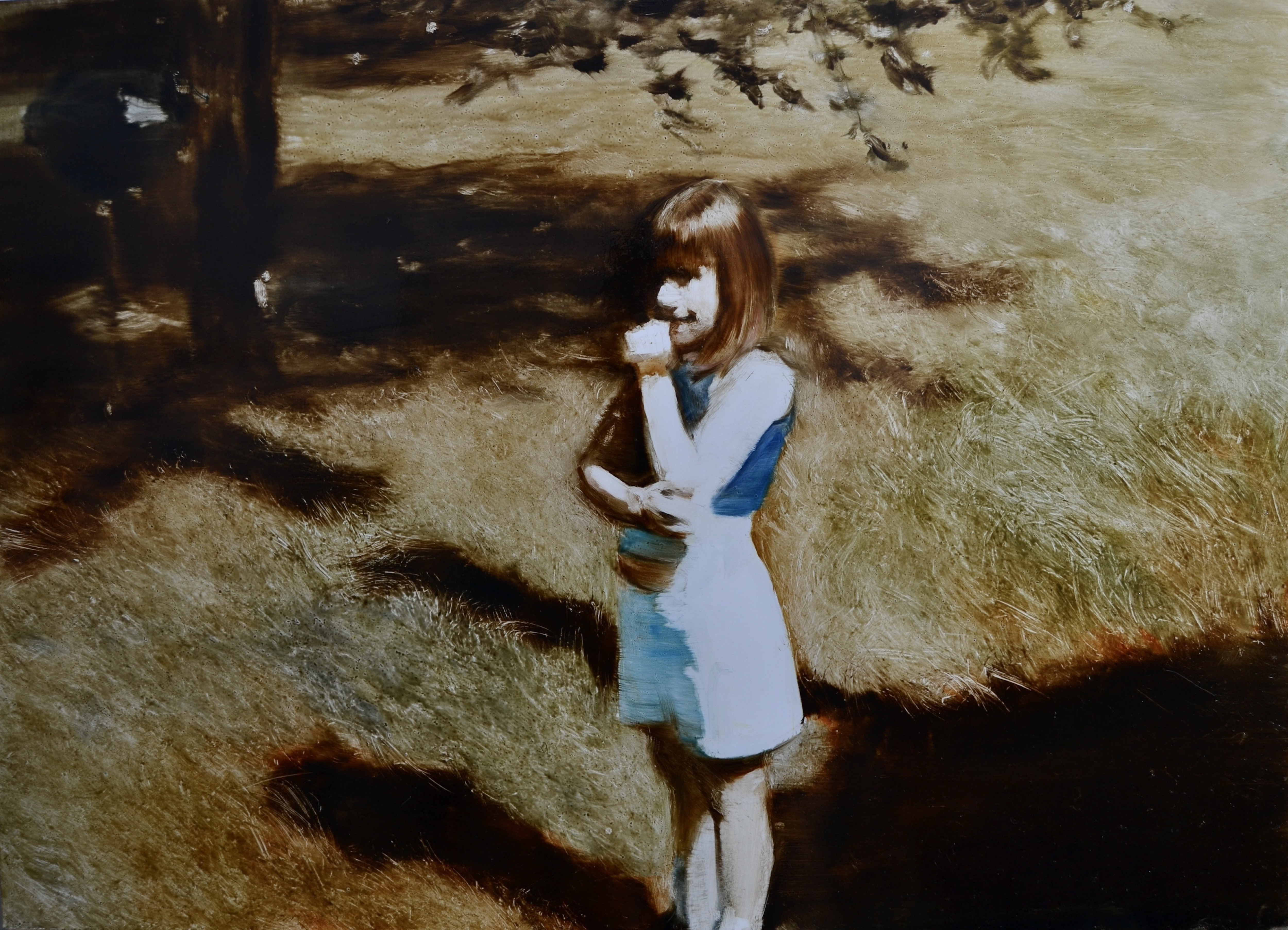 photograph of child in garden, from New Contemporaries&amp;rsquo; exhibition of emerging artists