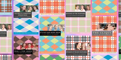 plaid, multi-colored book covers 