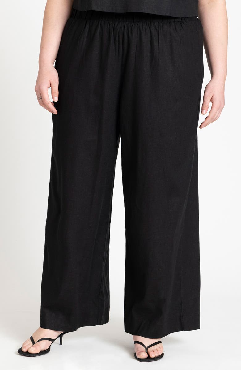 Wide Leg Pull-On Pants