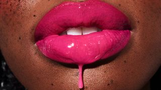 Bright pink lips