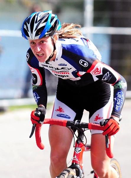 Rebecca Wellons (Team Plan C) showing her road form on the pavement.