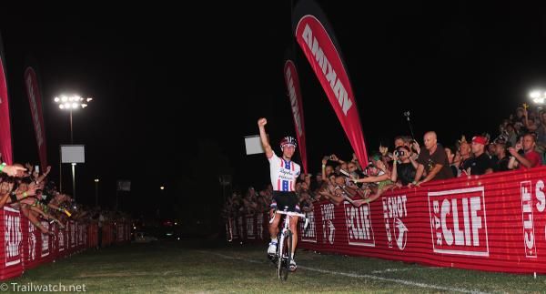 Jeremy Powers (Rapha Focus) enjoying his victory with the massive crowd