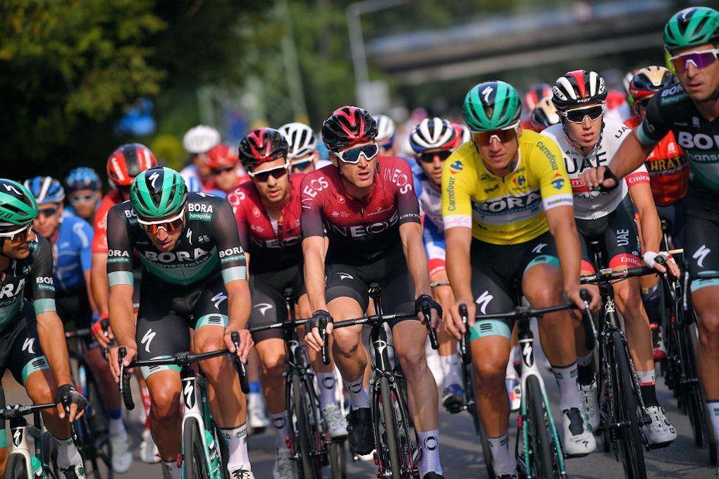 Pascal Ackermann in yellow during stage 2 at Tour de Pologne