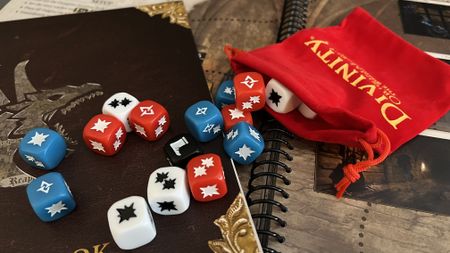 Divinity: Original Sin the board game dice and dice bag