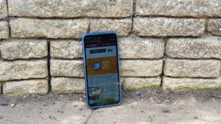 Nokia XR20 against a brick wall