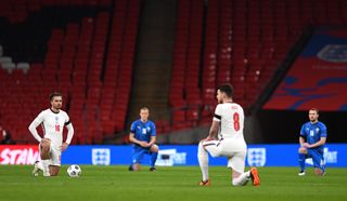 England have taken the knee since football resumed amid the coronavirus pandemic