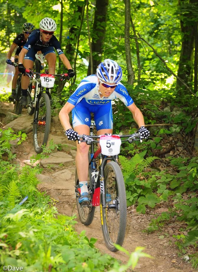Georgia Gould (Luna Pro Team) marking Lea Davison