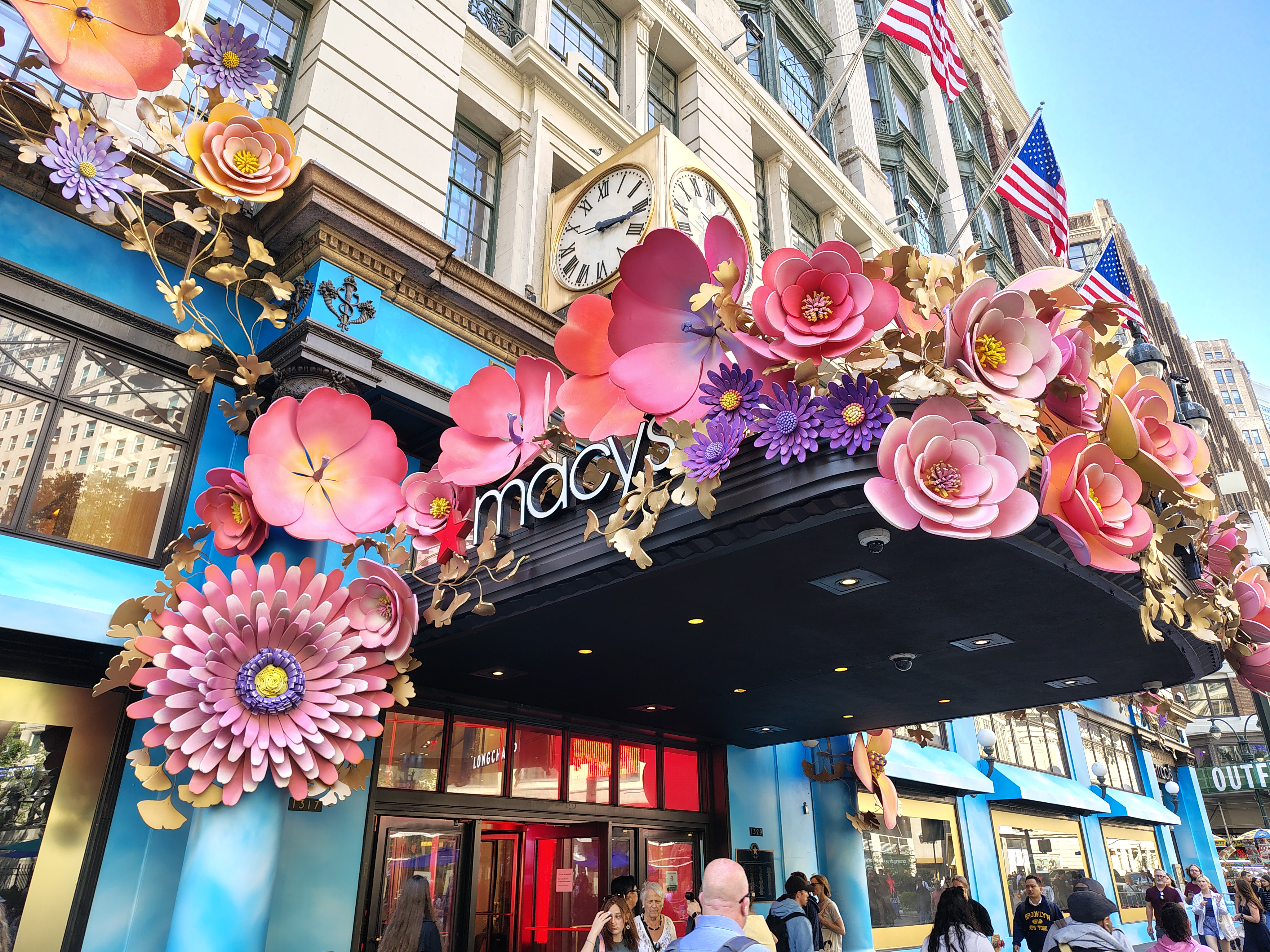 A colorful Macy's storefront