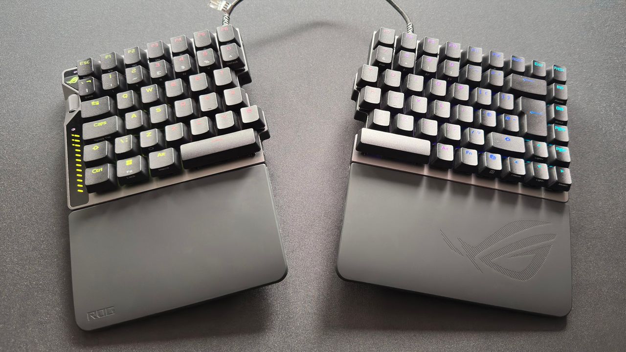 A photo of the Asus ROG Falcata gaming keyboard