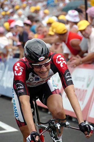 Dave Zabriskie (CSC) has the fastest time for a while