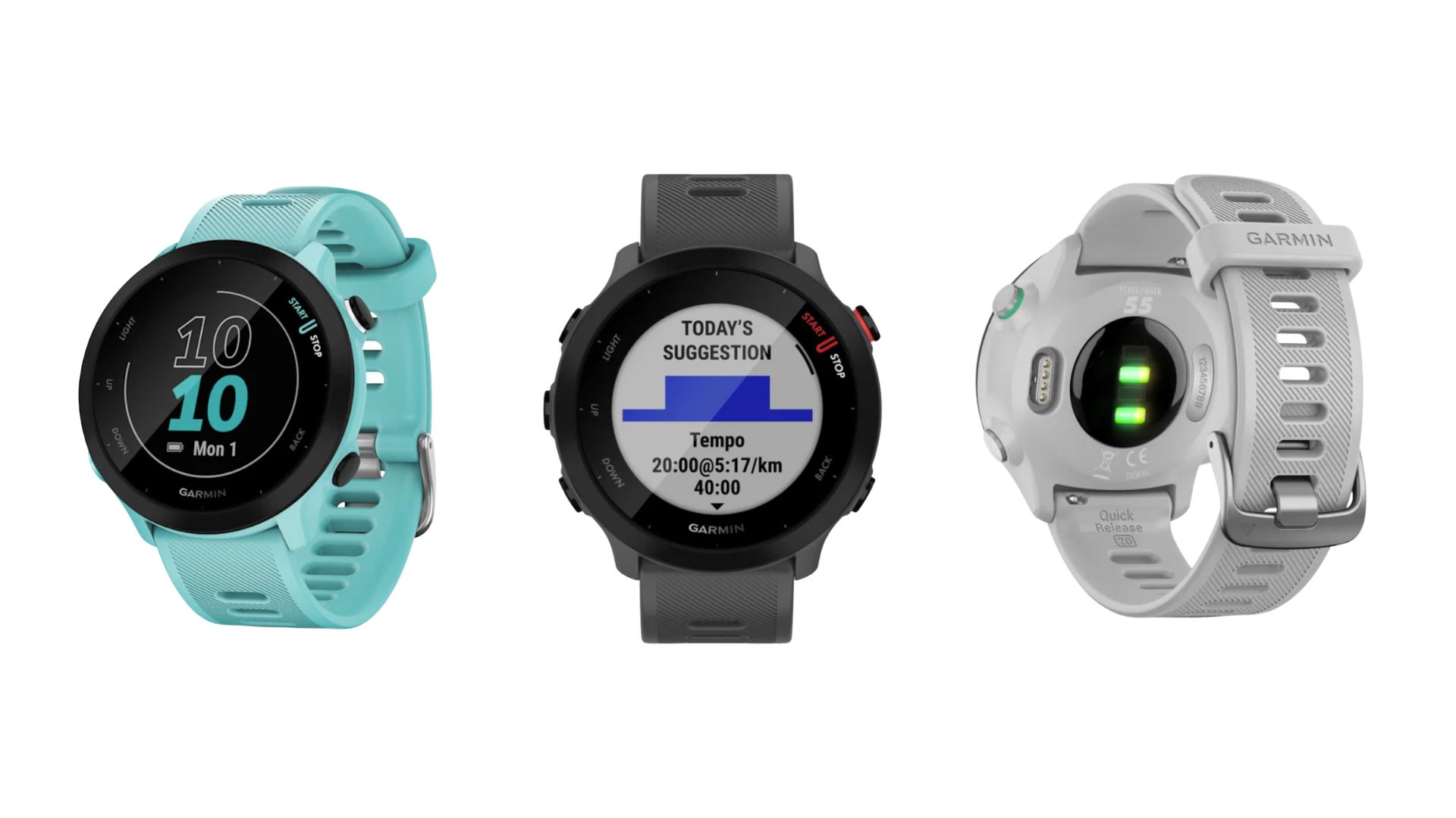 Garmin Forerunner 55 in three colourways