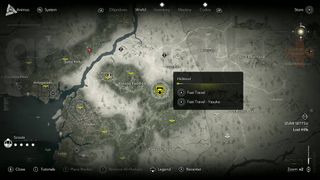 Assassin's Creed Shadows switch characters using fast travel prompt on map