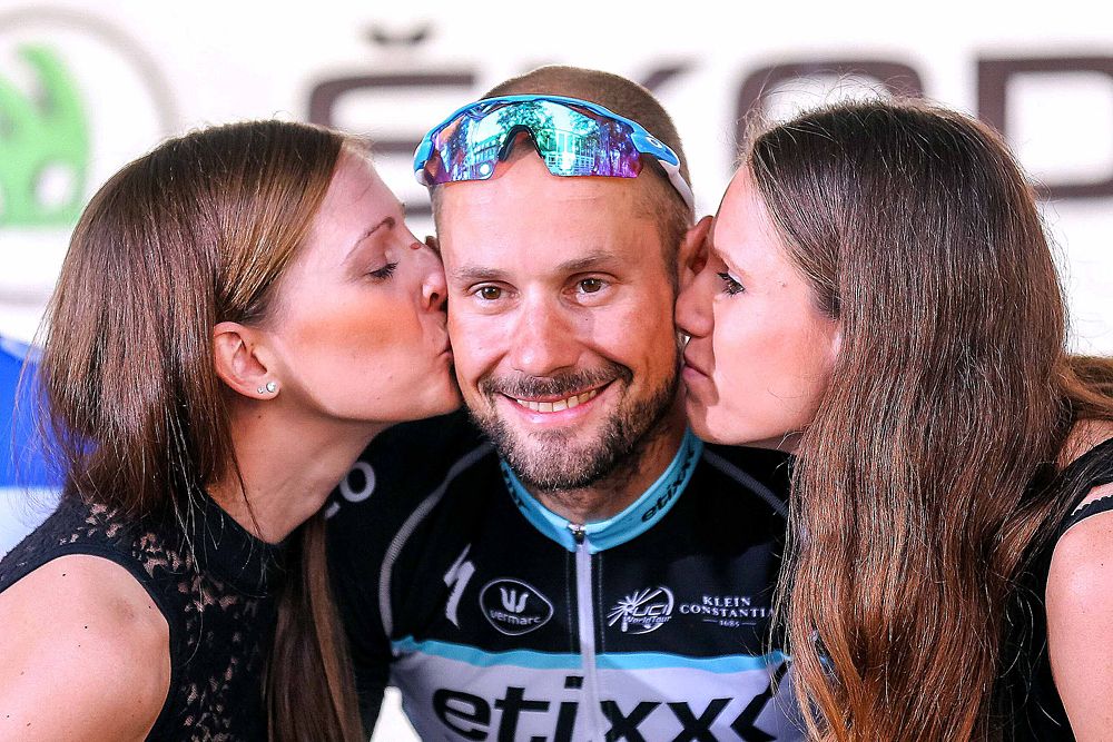 Podium kisses for Tom Boonen (Etixx-QuickStep)