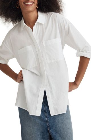 The Oversize Straight Hem Signature Poplin Shirt