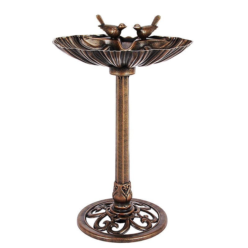 House of Hampton® Elenamarie Sitting Pair of Birds Birdbath & Reviews | Wayfair