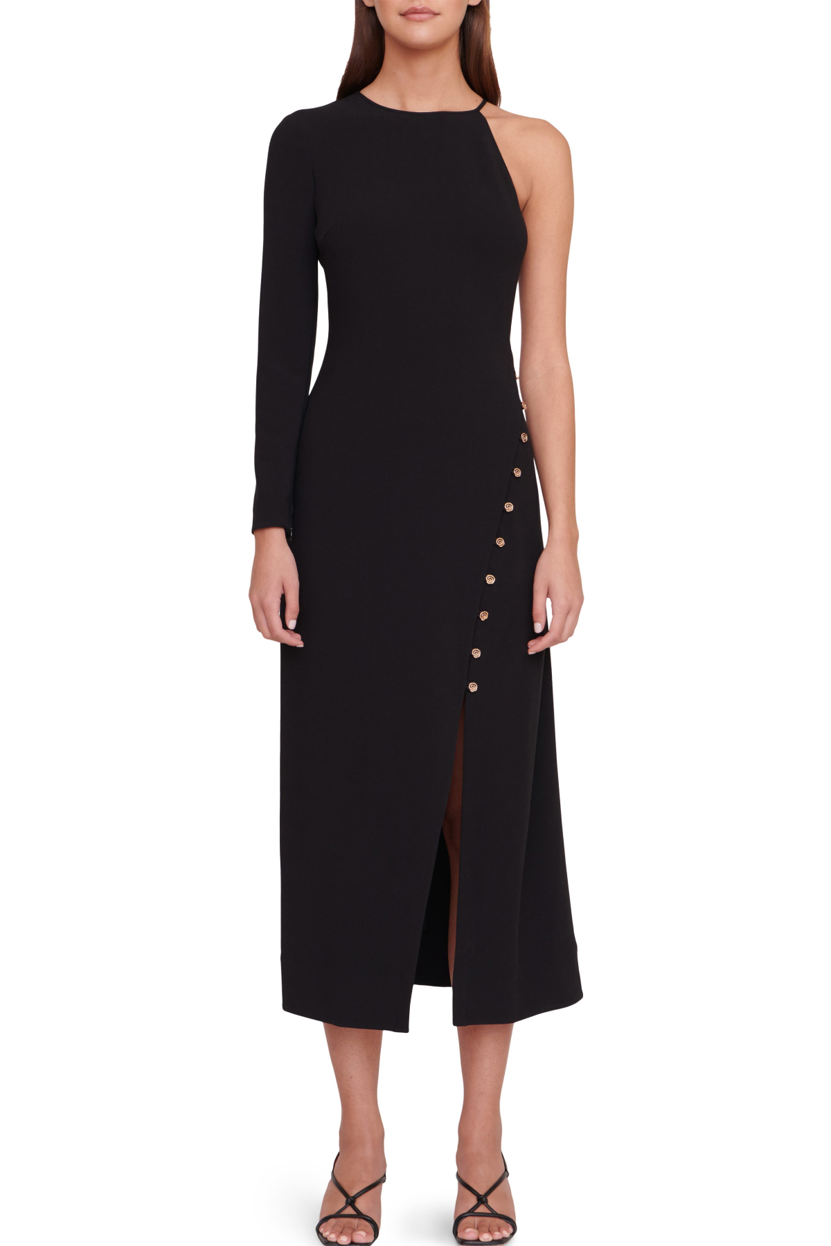 STAUD Zhuri One Shoulder Single Long Sleeve Tunic Dress