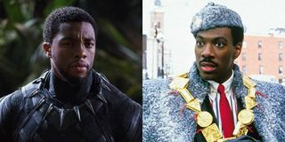 Chadwick Boseman as T'Challa/Black Panther in Black Panter (2018) and Eddie Murphy as Prince Akeem J