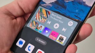 A Spotify widget on a Realme phone