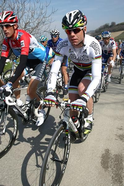 Cadel Evans (BMC Racing) in action on Tirreno - Adriatico's final stage.