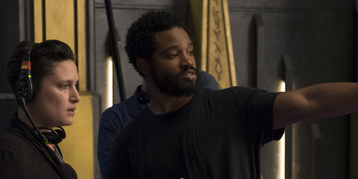 Ryan Coogler on the set of Black Panther