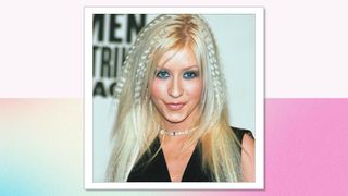 An image of Christina Aguilera with crimped hair, a big trend in Y2K