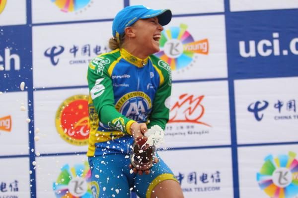 Shelley Olds (AA Drink) enjoys her time on the podium.