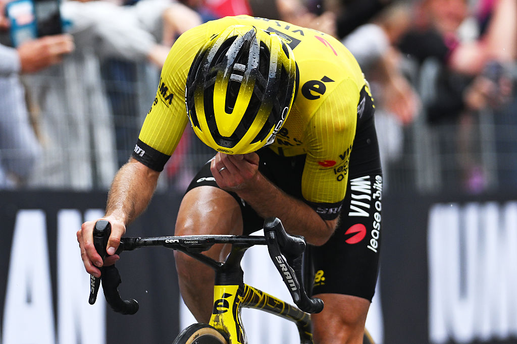 SESTRIERE VIALATTEA ITALY MAY 31 Final overall winner Simon Yates of Great Britain and Team Visma Lease a Bike reacts after the 108th Giro dItalia 2025 Stage 20 a 2053km stage from Verres to Sestriere Vialattea 2036m UCIWT on May 31 2025 in Sestriere Vialattea Italy Photo by Tim de WaeleGetty Images