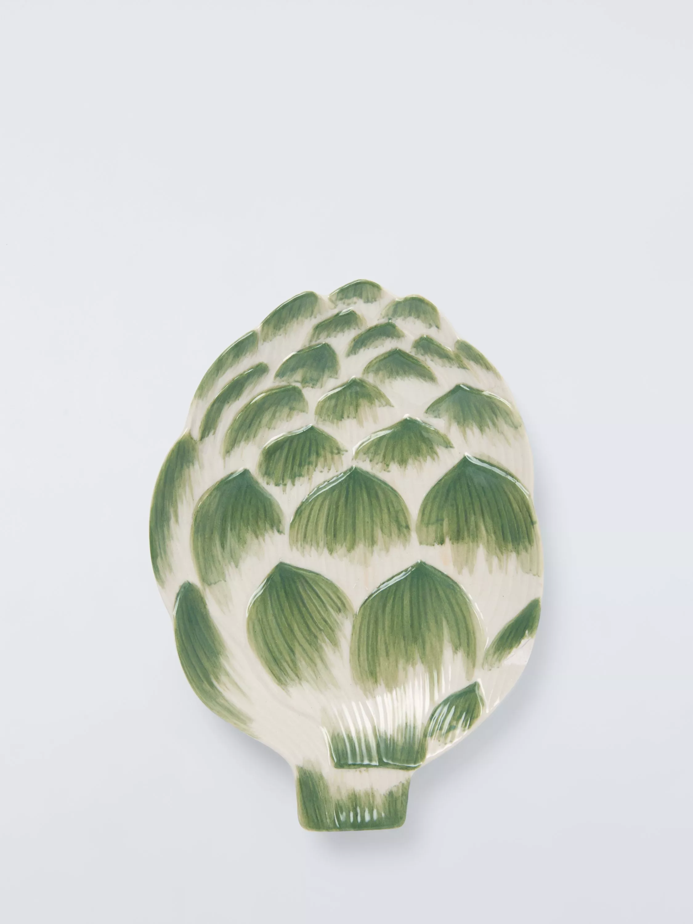 John Lewis X Deliciously Ella Artichoke Hand Painted Stoneware Plate, 20cm, Green