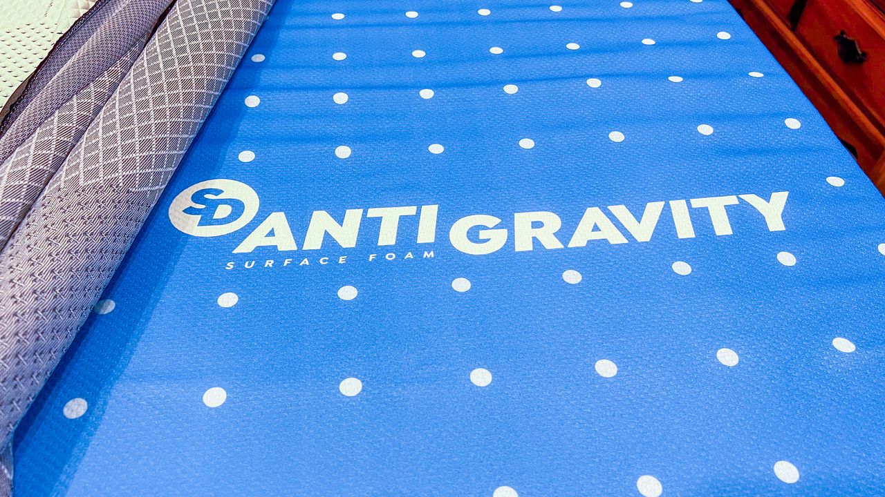 The sleep surface just under the cover of the Sleeping Duck Mach II mattress