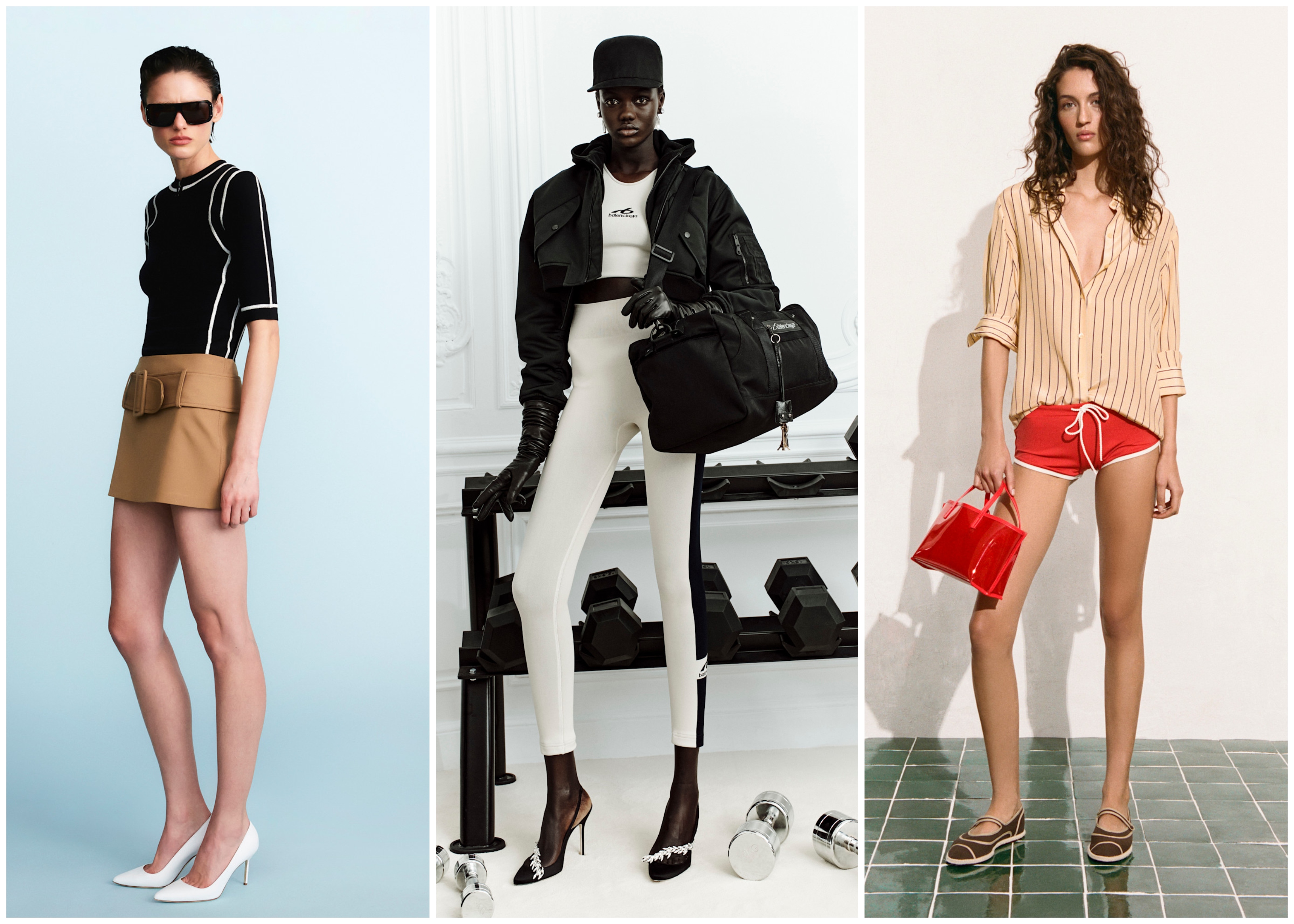 photos from the pre-fall 2026 collections of Adam Lippes, Balenciaga, and Staud.